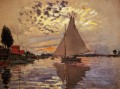 Sailboat at Le Petit Gennevilliers Claude Monet
